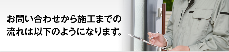 お問い合わせから施工までの流れは以下のようになります。